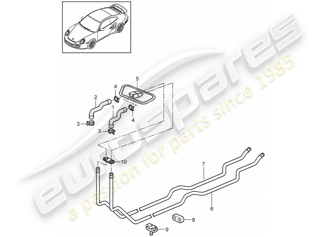 porsche 2013 (997-2 turbo / gt2 rs) sistema de calefacción 1 diagrama de piezas