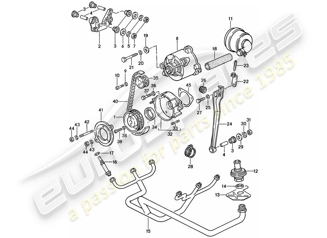 porsche 1987 (911) inyección de aire diagrama de piezas