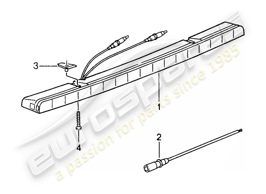 porsche 1994 (993) diagrama de piezas de luz de freno adicional