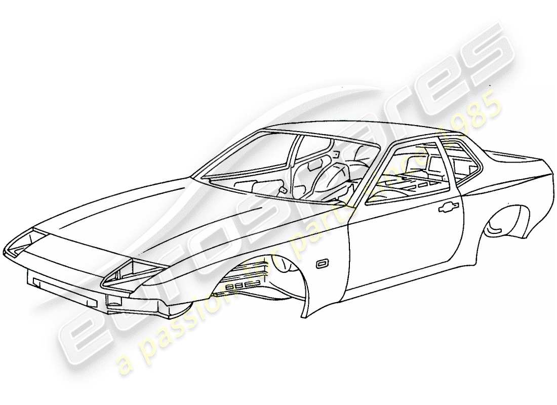 porsche 1982 (944) carrocería - imprimado - sellado - con: - protección de bajos - sólo carrocerías - solo disponible a partir del actual - modelo año disponible diagrama de piezas
