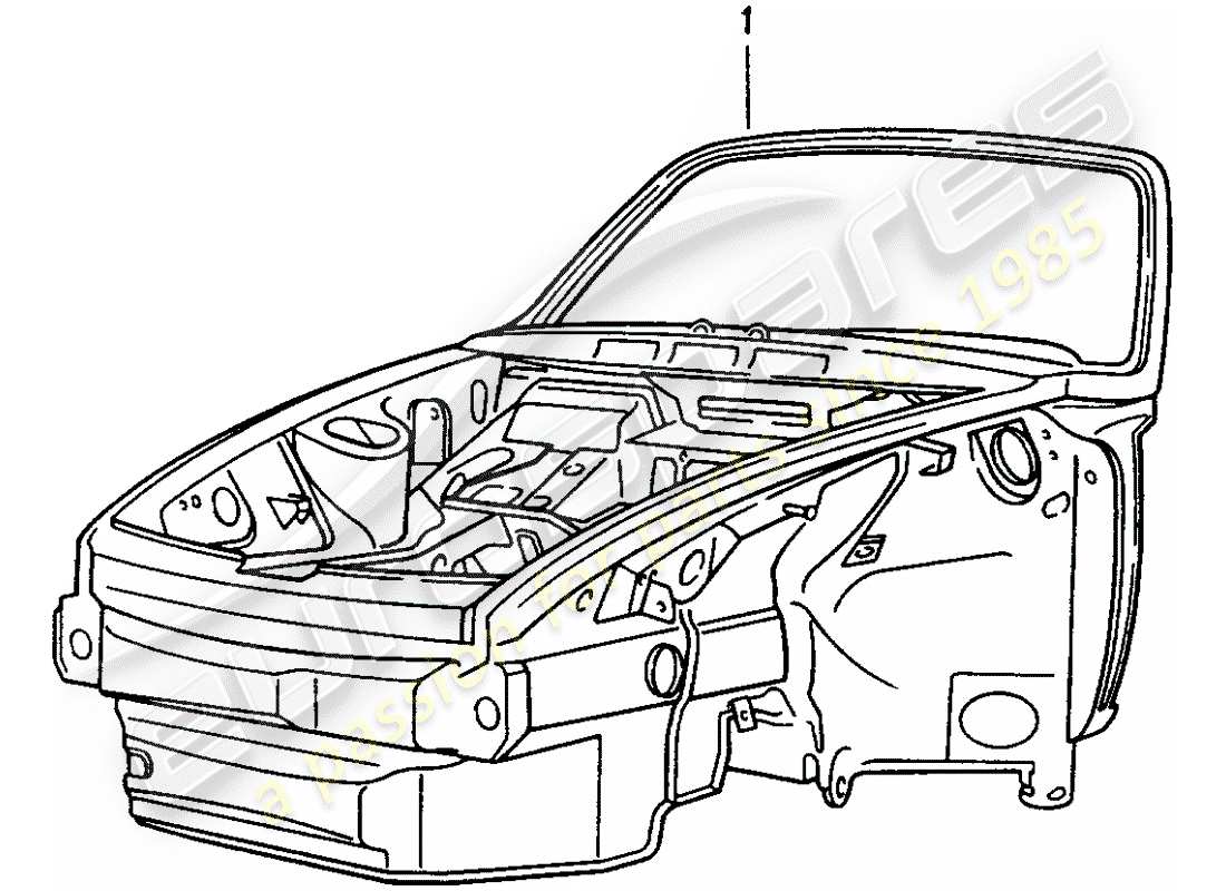 porsche 1994 (993) diagrama de piezas del extremo delantero