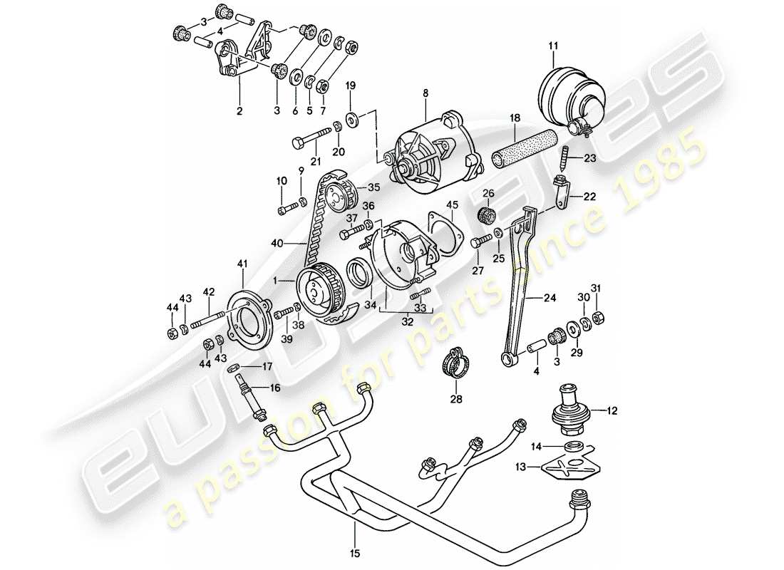 porsche 1986 (911) inyección de aire diagrama de piezas