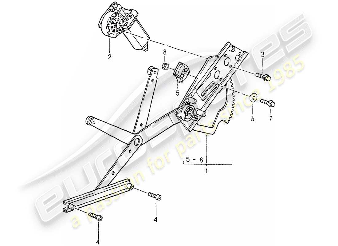 porsche 1989 (964) regulador de ventana - eléctrico diagrama de piezas