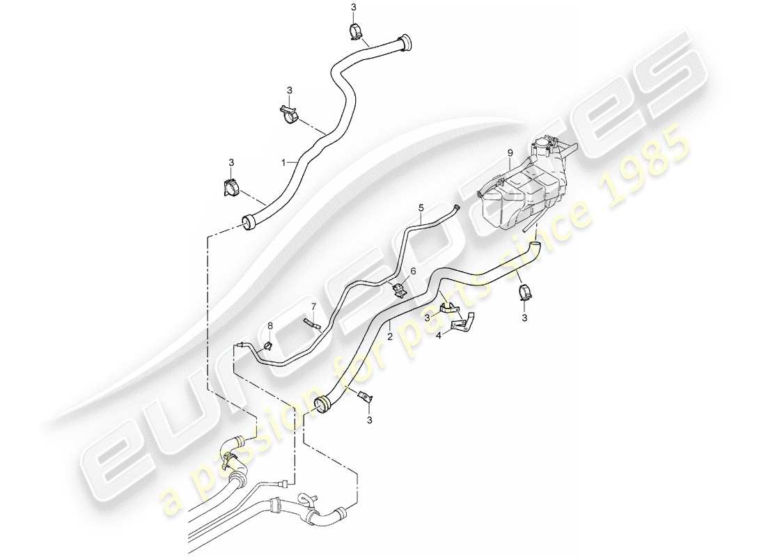 porsche 2005 (997-1) refrigeración por agua 1 diagrama de piezas