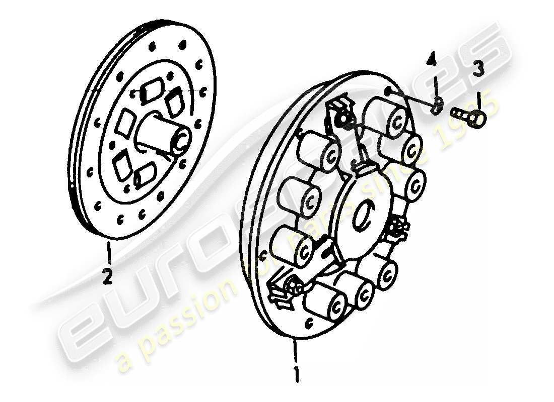 porsche 1954 (356/356a) embrague diagrama de piezas