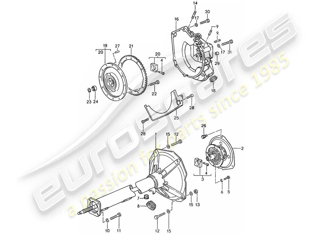 porsche 1995 (968) tiptronic - tubo central diagrama de piezas