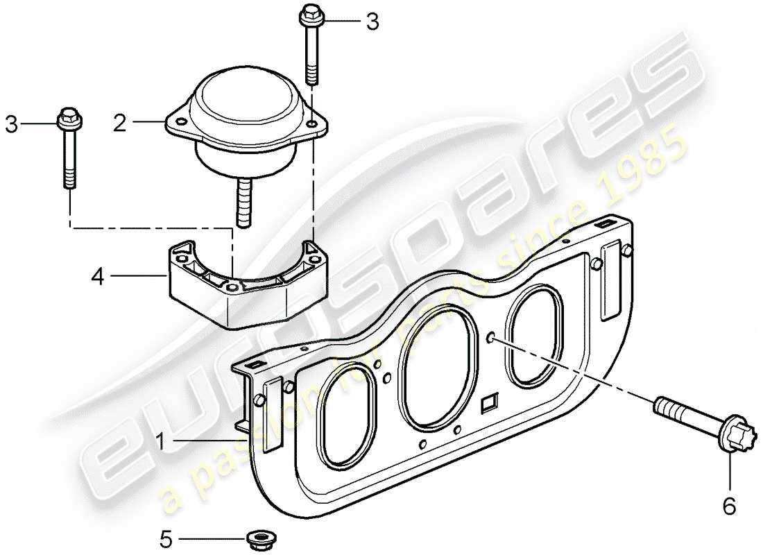 porsche 2009 997-2 turbo / gt2 diagrama de piezas de suspensión del motor
