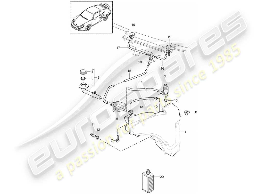porsche 2013 (997-2 turbo / gt2 rs) diagrama de piezas de la unidad arandela