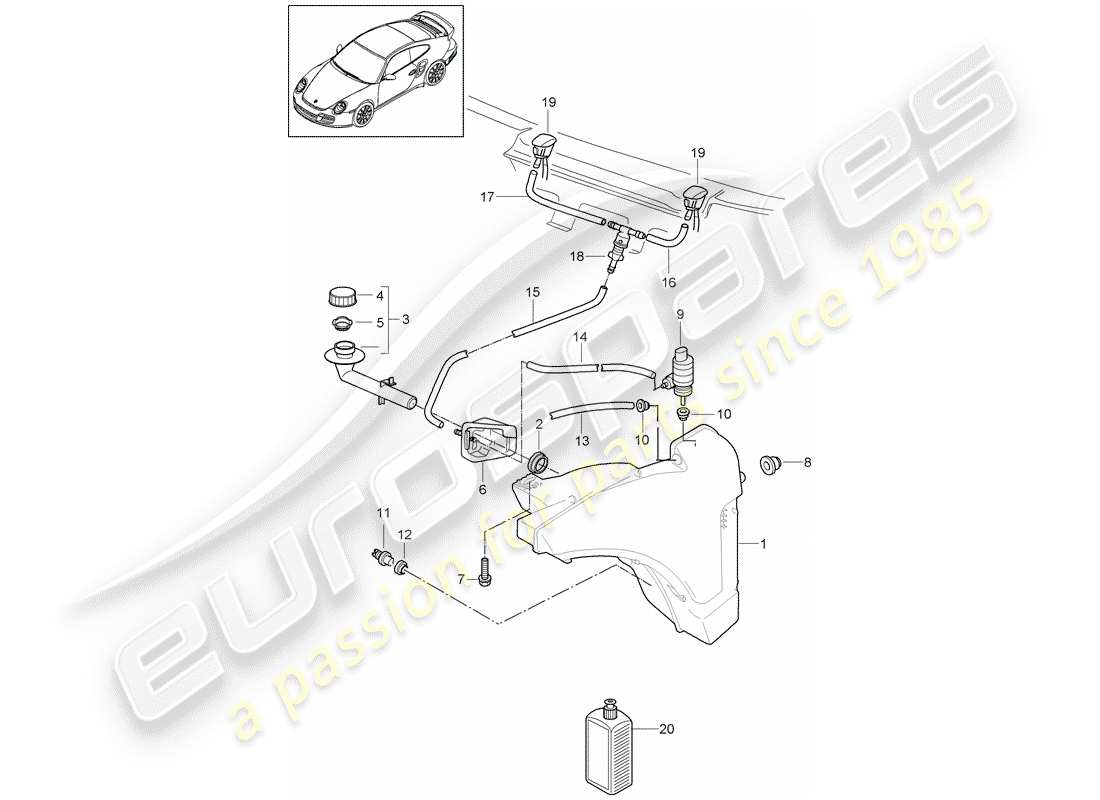 porsche 911 t/gt2rs (2013) diagrama de piezas de la unidad arandela