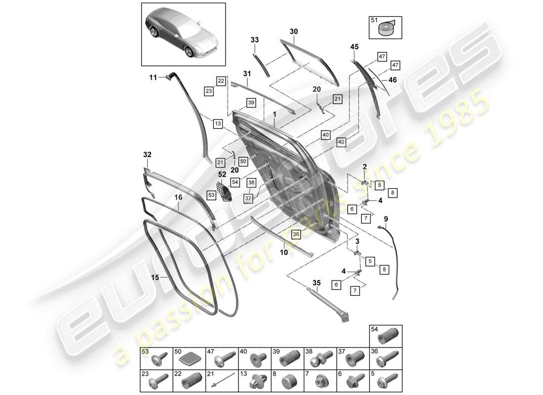 porsche 2018 (panamera 971-1) empaquetadura diagrama de piezas