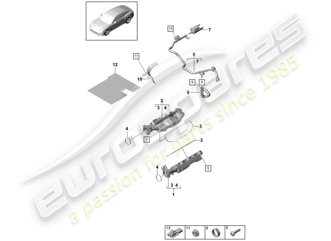 porsche 2019 (panamera 971-1) tubo de admisión diagrama de piezas