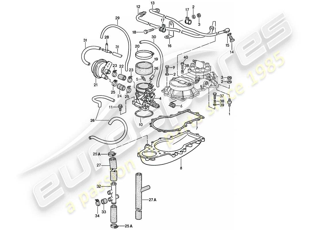 porsche 1982 (928) k-jetronic - 2 diagrama de piezas
