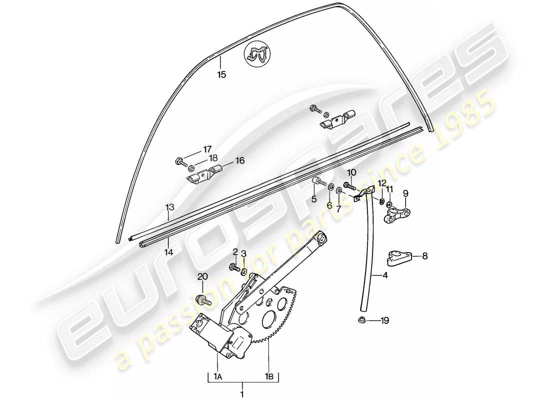 porsche 1978 (928) regulador de ventana diagrama de piezas