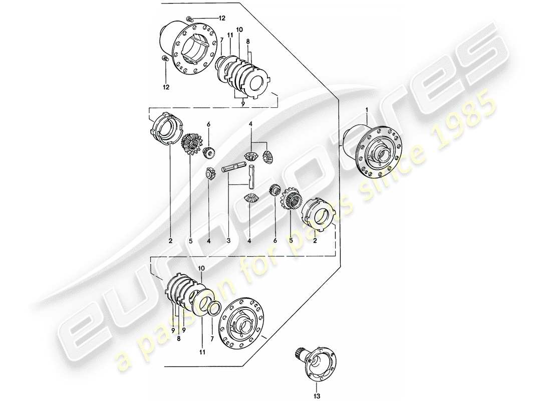porsche 1979 (924) diferencial de deslizamiento limitado - 5-speed diagrama de piezas