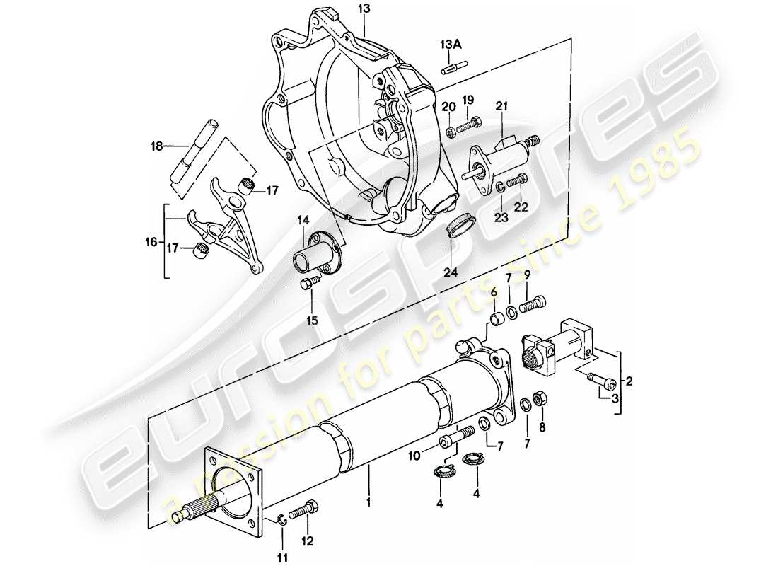 porsche 1979 (924) tubo central diagrama de piezas