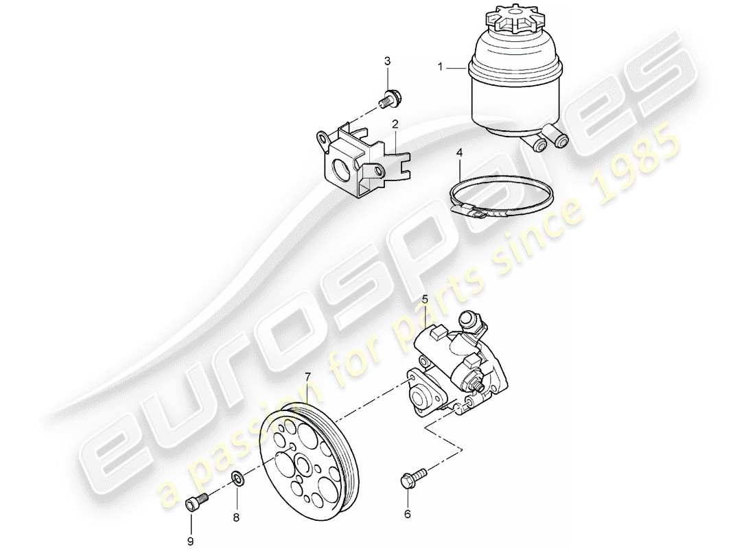 porsche 2004 (carrera gt) dirección asistida - bomba de dirección asistida - depósito de aceite diagrama de piezas
