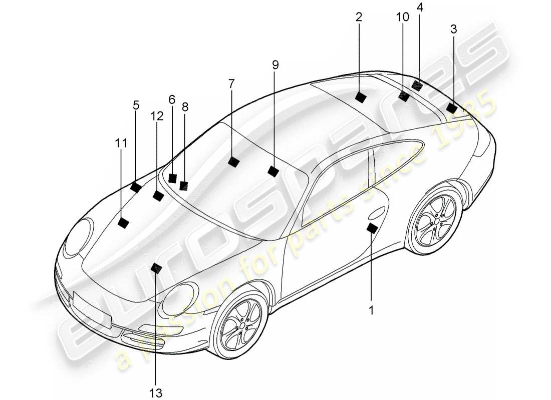 porsche 2012 (997-2) señales/avisos diagrama de piezas