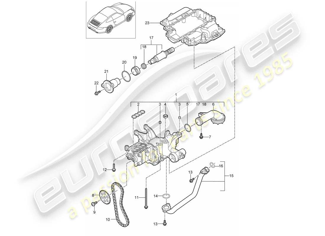 porsche 2012 (997-2) bomba de aceite diagrama de piezas