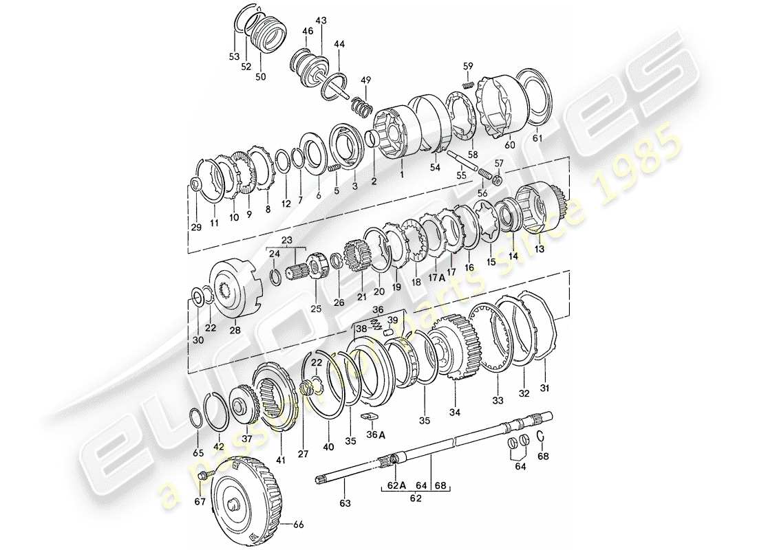 porsche 1991 (944) control de transmisión - para - transmisión automática - d >> - mj 1989 diagrama de piezas