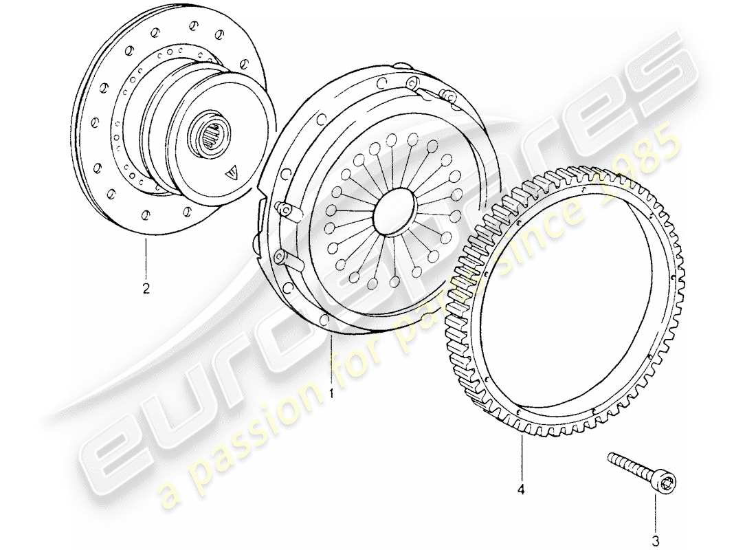 porsche 1994 (964) embrague - d - mj 1989>> - mj 1989 diagrama de piezas