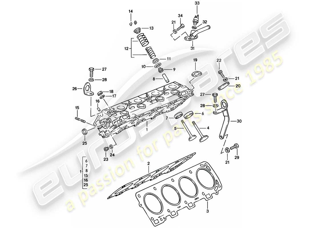 porsche 1983 (928) proveedor - aufgea - culata - 2 - válvula - set de reparación para mantenimiento - ver ilustración: esquema de piezas