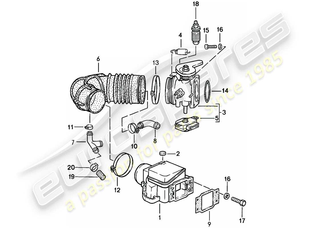 porsche 1986 (924s) l-jetronic - 1 diagrama de piezas