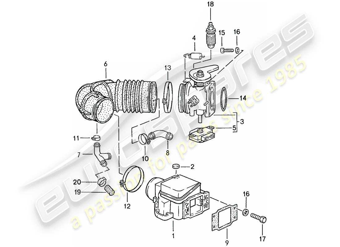porsche 1990 (944) l-jetronic - 1 diagrama de piezas