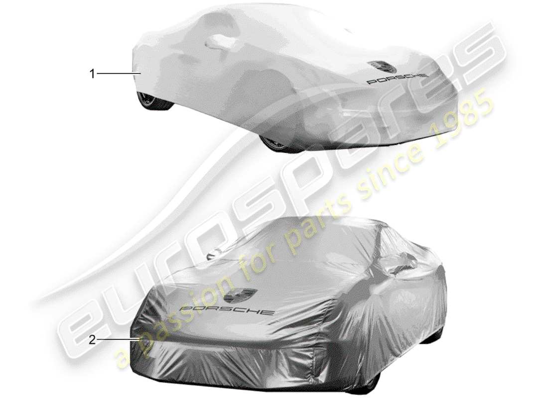 porsche 2018 (tequipment 98x/99x) diagrama de piezas de la cubierta