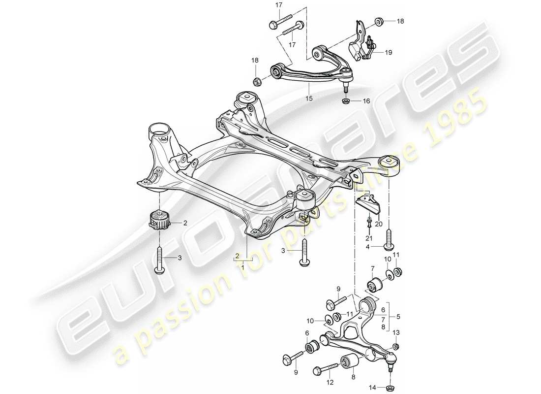 porsche 2008 (cayenne e1 9pa) submarco diagrama de piezas