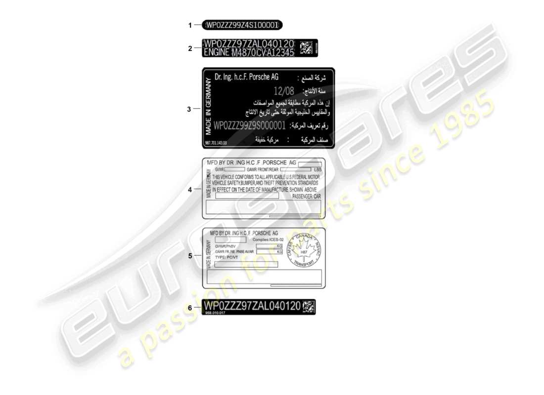 porsche 2017 (cayenne e2 92a) señales/avisos diagrama de piezas