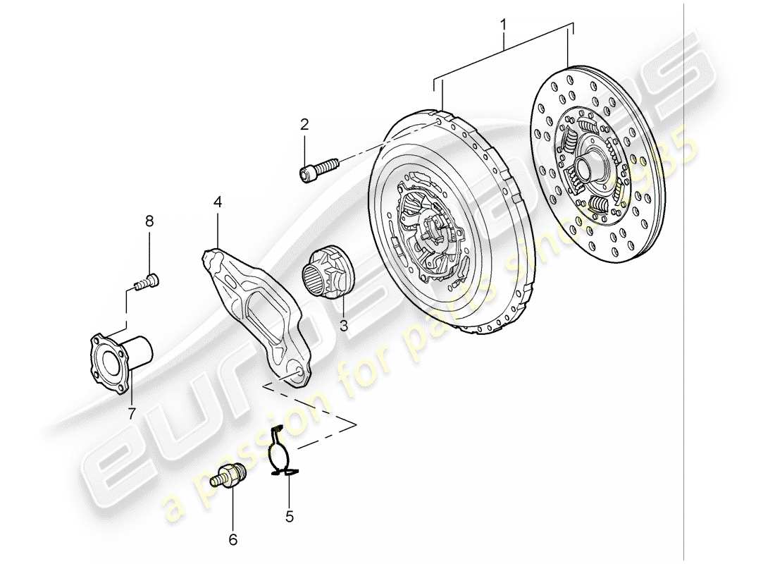 porsche 2006 (cayenne e1 9pa) diagrama de piezas del embrague