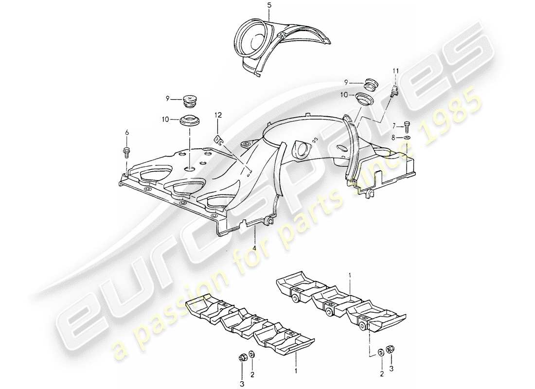 porsche 1994 (964) diagrama de piezas del conducto de aire