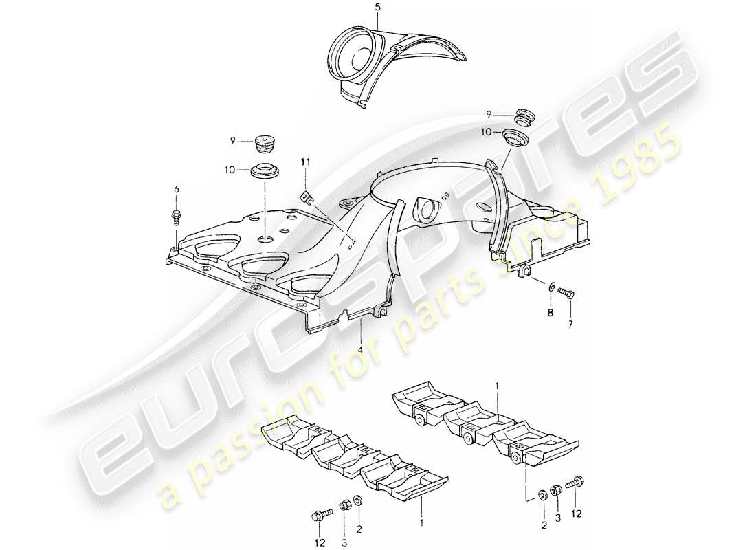 porsche 1994 (993) diagrama de piezas del conducto de aire