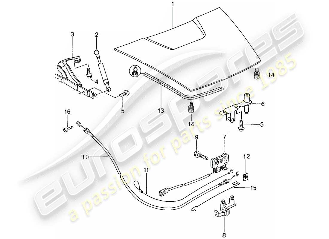 porsche 2002 (986 boxster) cubrir diagrama de piezas