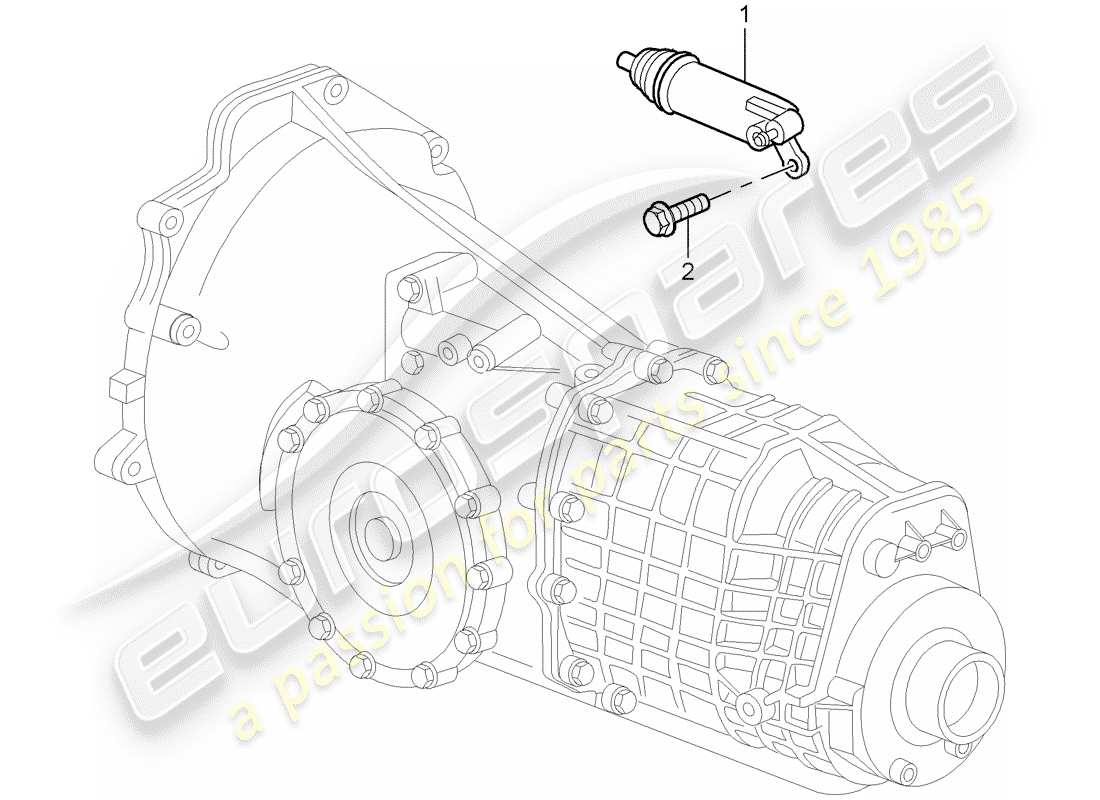 porsche 2000 (986 boxster) embrague hidráulico - operación diagrama de piezas