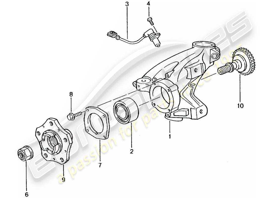 porsche 2004 (996 turbo / gt2) porta ruedas - cubo de rueda diagrama de piezas