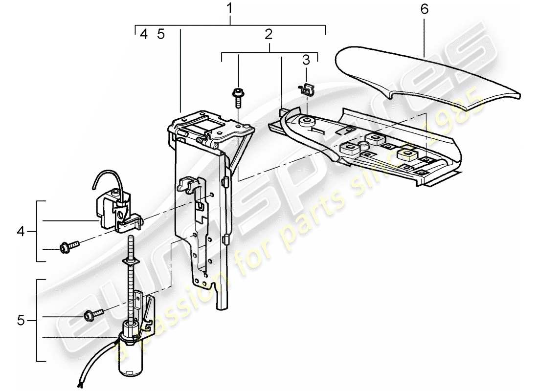 porsche 2009 997-2 turbo / gt2 diagrama de piezas de la solapa