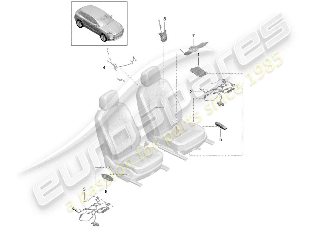 porsche 2020 (macan) diagrama de piezas eléctrica