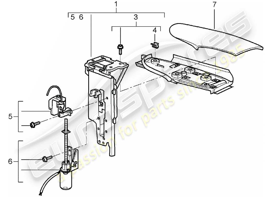 porsche 2005 (997-1) diagrama de piezas de la solapa