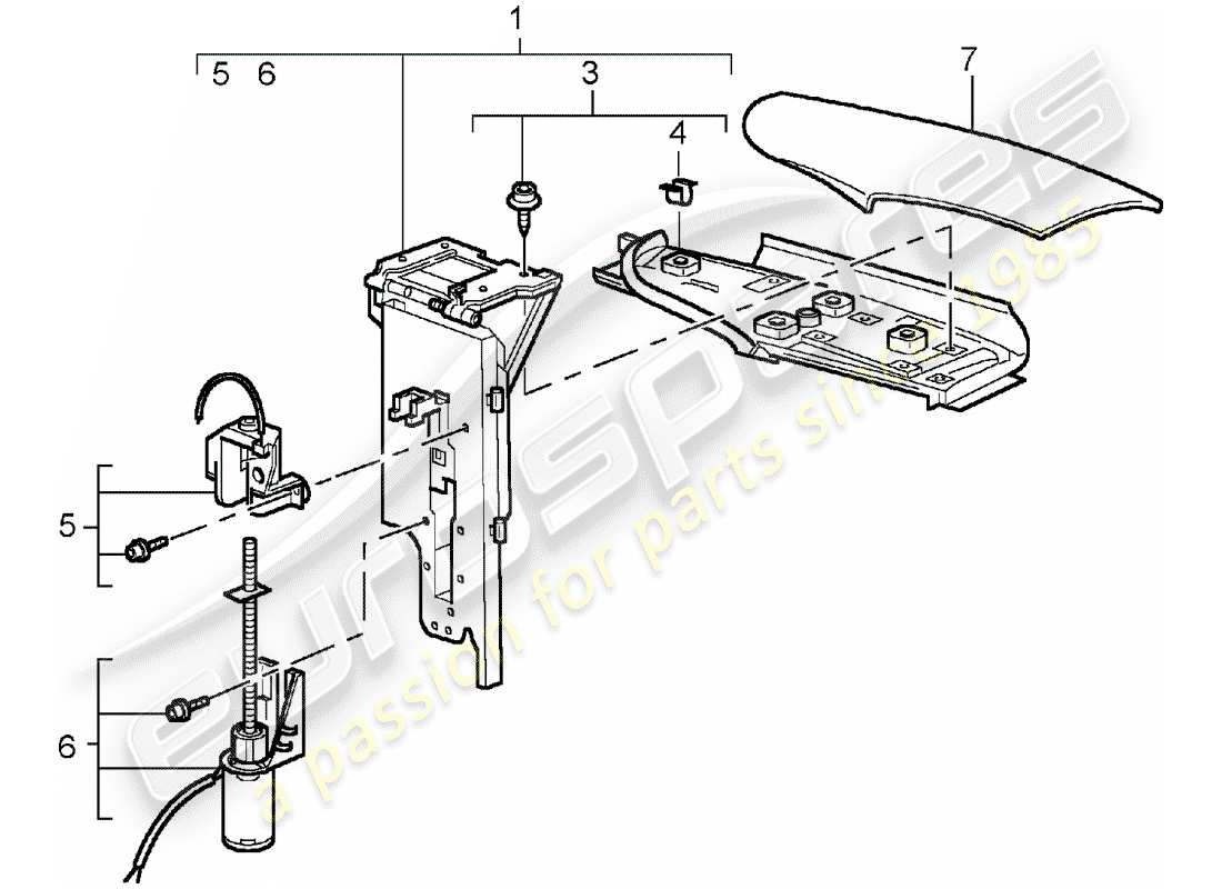 porsche 2005 (996 turbo / gt2) solapa - parte plegable diagrama de piezas