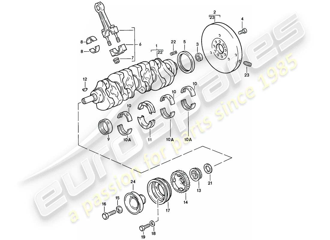 porsche 1983 (944) ciguenal - biela diagrama de piezas