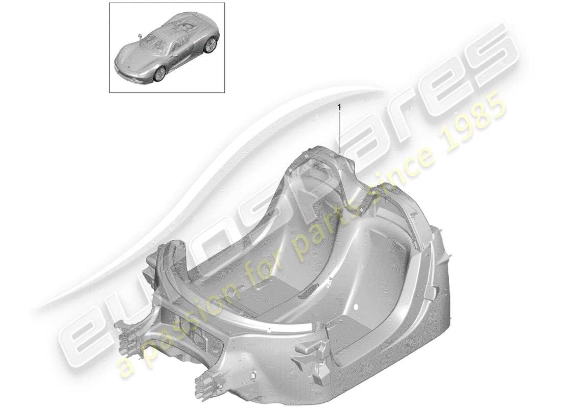 porsche 2015 (918 spyder) diagrama de piezas monocasco