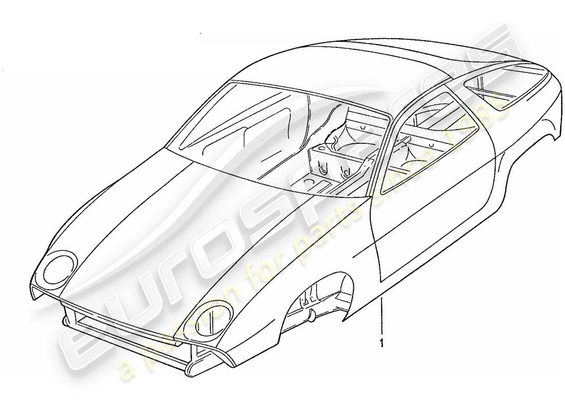 porsche 1990 (928) diagrama de piezas de la carrocería del coche