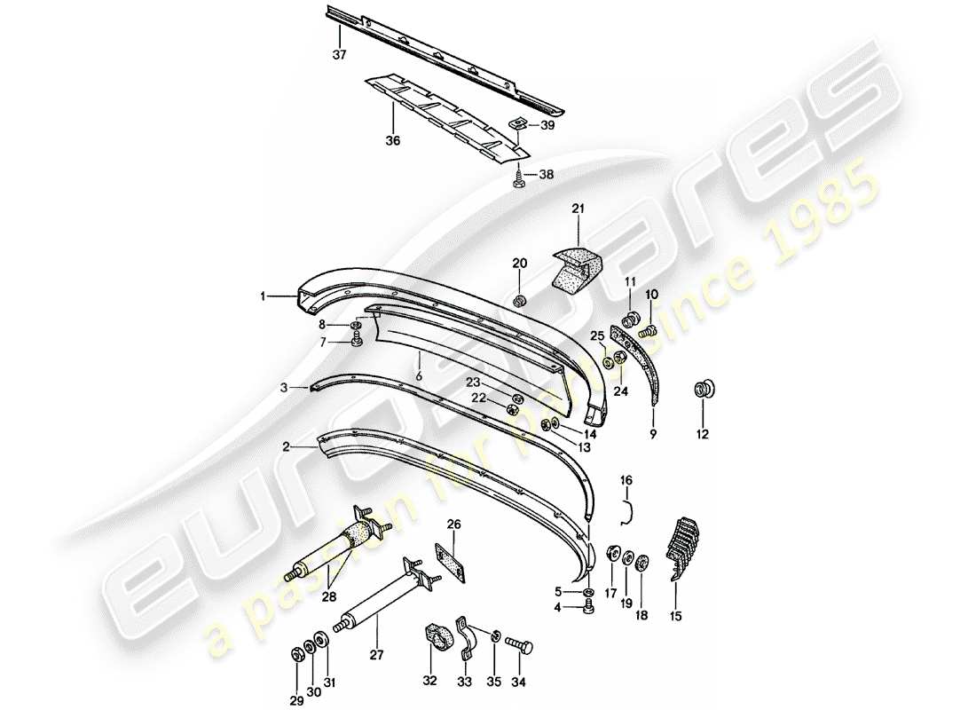 porsche 1979 (911) parachoque diagrama de piezas