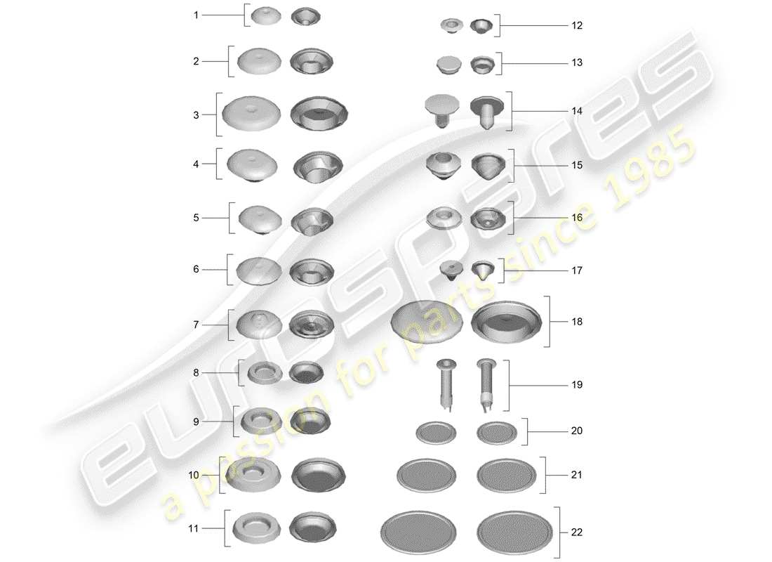 porsche 991 (2016) diagrama de piezas del enchufe