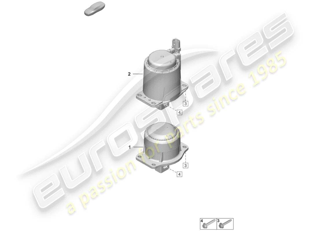 porsche 992 (2019) diagrama de piezas del dispositivo de elevación del motor