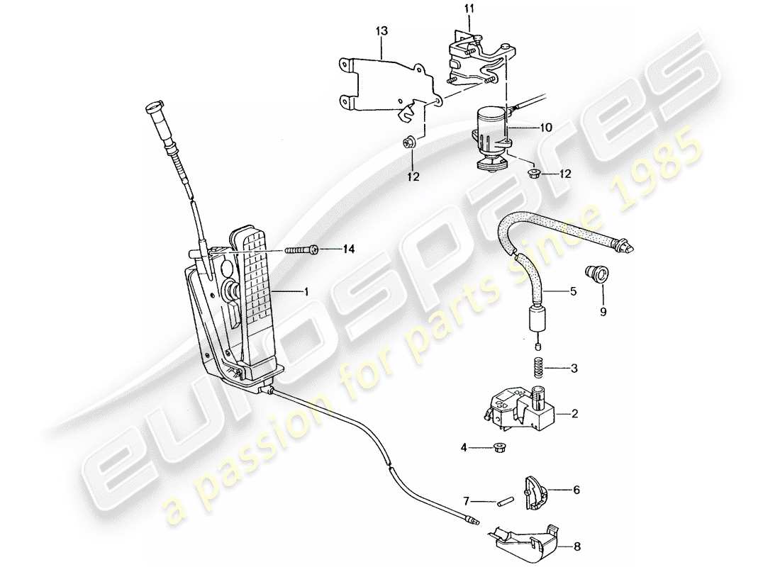 porsche 2001 (986 boxster) freno y acc. conjunto del pedal - control del acelerador diagrama de piezas