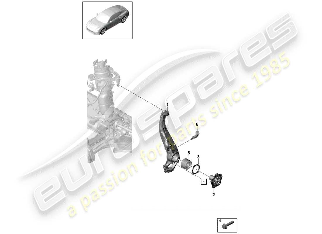 porsche 2020 (panamera 971-1) portador de ruedas diagrama de piezas