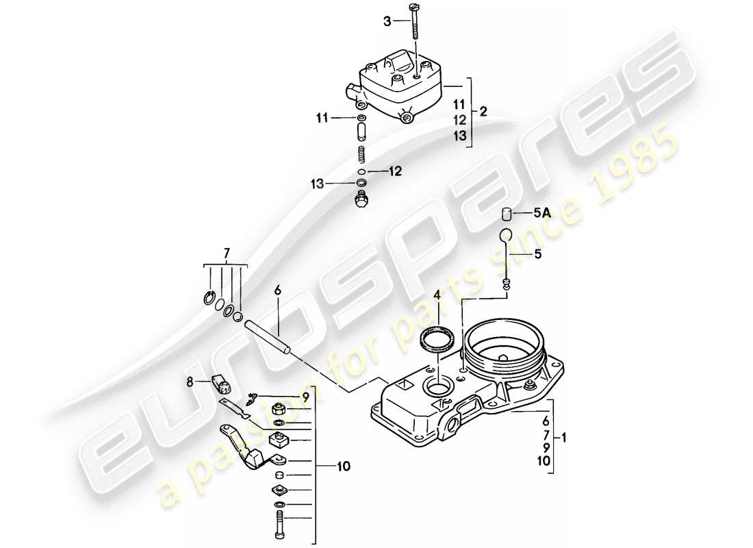 porsche 1978 (924) k-jetronic - unidad de control de mezcla diagrama de piezas
