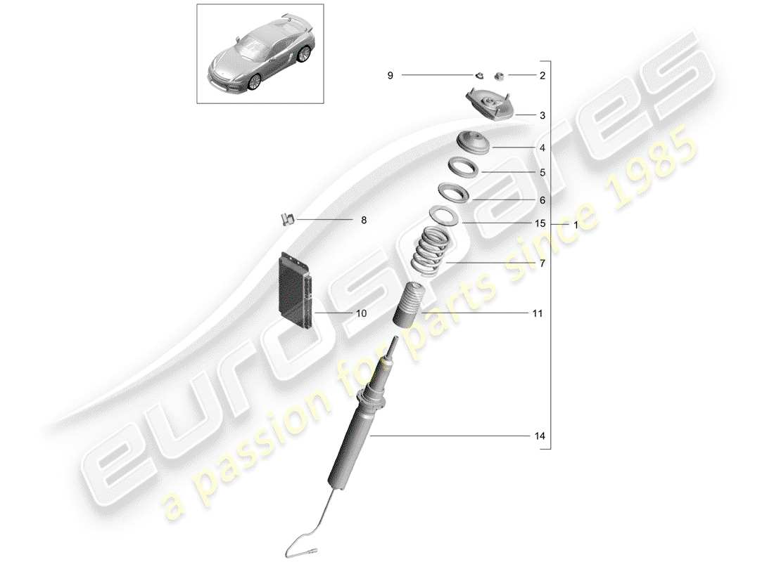 porsche 2016 (981 cayman gt4) amortiguador de vibraciones diagrama de piezas